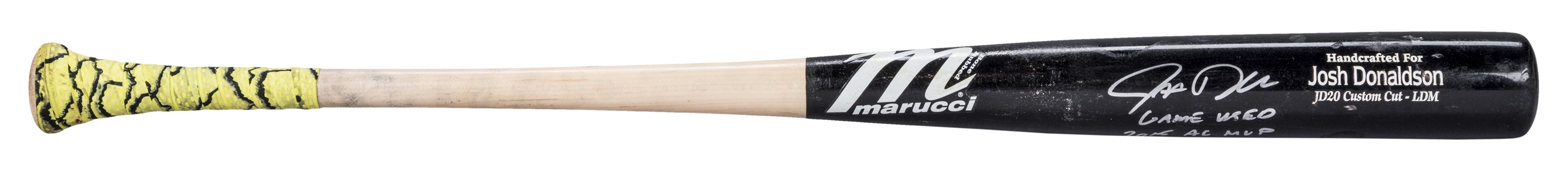 2015 Josh Donaldson Game Used, Signed & Inscribed Marucci JD20 Model Bat (PSA/DNA GU 10)